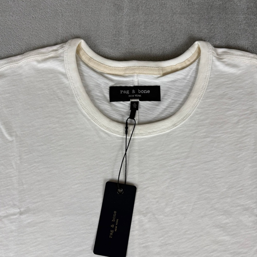 Rag & Bone Classic Lightweight Slub Jersey Tee T-Shirt Mens XL White $98 New NWT - Picture 2 of 6